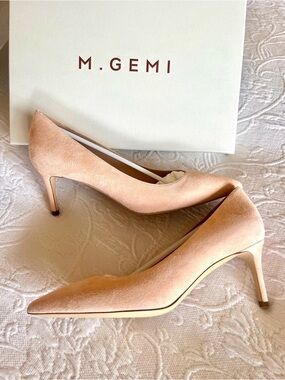 NEW M. Gemi peach suede heels “the esatto 70mm” 🇮🇹 made in Italy 🇮🇹